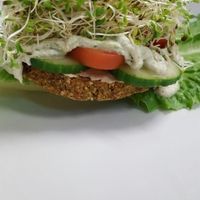 Falafel Burger at Yummy Green in Victoria