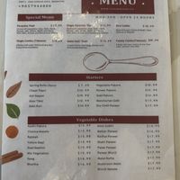 Menu  at Sanjhi Rasoi in Brampton