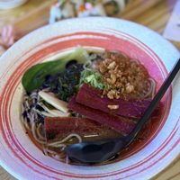 Black garlic ramen with tofu   at Maki & Ramen in Leicester