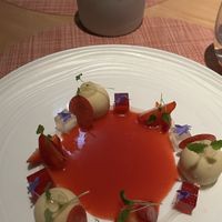 Strawberry, elderflower and lemon dessert  at Montagu's Mews in Bath