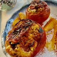 Stuffed peppers  at Cookoonari Restaurant in Koukounaries