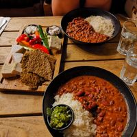 Chili and cheese plate at Anastasia in Tel Aviv