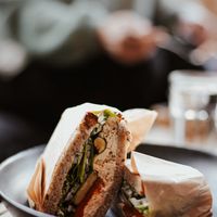 Roasted vegetable & feta sandwich at Anastasia in Tel Aviv