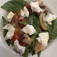 Amazing flavour and texture with this Caprese salad   at Anastasia in Tel Aviv