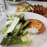Quiche with sweet potato and "Tzatziki" at Anastasia in Tel Aviv