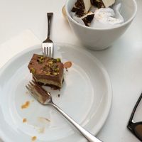 The lovely tiramisu and the cookies. Delicious! at Anastasia in Tel Aviv