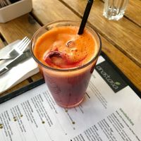 carrot and beet juice at Anastasia in Tel Aviv