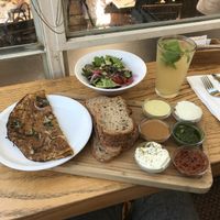 Breakfast with homemade lemonade at Anastasia in Tel Aviv