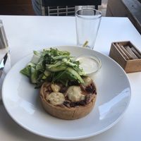 Vegetables quiche with cashew yogurt at Anastasia in Tel Aviv