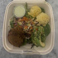 Fava Burger Salad   at Makka Living Foods in Palm Springs
