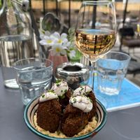 Falafel starter with houmous; amazing looks and taste! at Onesta Cuisine in Chamonix-mont-blanc