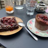 The best Chocolate Mouse we have ever tasted! Take this together with the brownie with your partner and you will have the perfect Chocolate desert. at Onesta Cuisine in Chamonix-mont-blanc