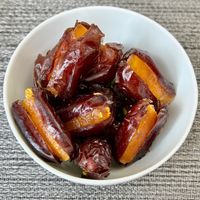 Orange-stuffed dates  at Dunes Cafe in Dubai