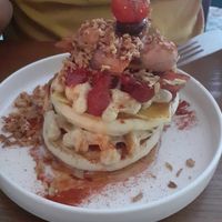 Pancake/waffle tower at BIG Sister in London