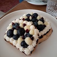 Blueberries & lemon curd french toast at BIG Sister in London