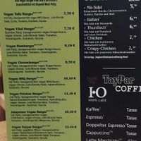 Vegan menu on the left   at Taypar Burger in Berlin
