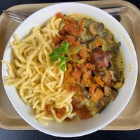 vegan Spätzle “Züricher Art# with seitan  at Das Voglhaus in Konstanz