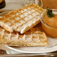 Waffle...yum ! at Das Voglhaus in Konstanz