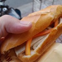 My vegan banh mi. 20,000 Dong at Bánh Mì Chay Khôi in Ho Chi Minh City