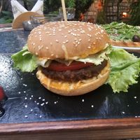Vegan burger at Pizza Botako in Belgrade