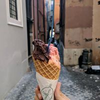 Dark chocolate, strawberry, and peach at CamBio Vita in Rome