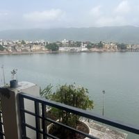 Stunning views of the lake  at La Manjaare Café in Pushkar