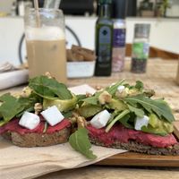 Beet Humus & Feta   at Plant Shack in Albir