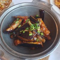 Aubergine in chilli & black bean sauce at Peking Garden Wilmslow in England