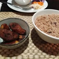 fried plantains, and rice+peas at Fi Real in Bristol