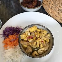 Ackee with tofu and friend plantain  at Fi Real in Bristol