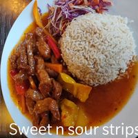 Sweet n sour strips at Fi Real in Bristol