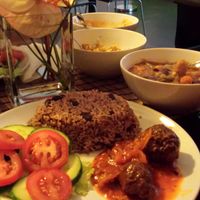 vegeballs and ital stew at Fi Real in Bristol