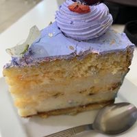 Carrot cake layered with lemon cheesecake at Konu Bar in Buenos Aires