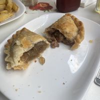 Half empanada de cebolla, half empanada „vegan minced meat"  at Konu Bar in Buenos Aires