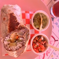 Veg burrito with pico de gallo and guacamole  at Loncheria Alexia y Geovanny in Quintana Roo