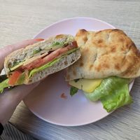 Cheese and Jamon sandwich at Sansa Café in Sevilla