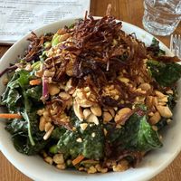 Kale and endamame salad with crispy onionns  at P.S. and Co. in Philadelphia