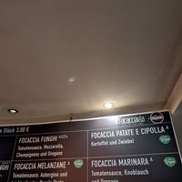 Menu with clearly marked vegan options at La Focacceria in Berlin