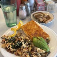 Tofu scramble, hashbrowns, and rye toastt  at The Daily Feast PDX  in Portland