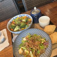 Vegan udon soup (top), glass noodles with tofu (bottom)  at Teaism  - Penn Quarter in Washington