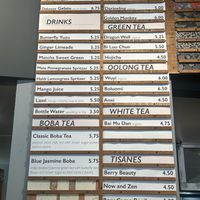 Drink menu  at Teaism  - Penn Quarter in Washington
