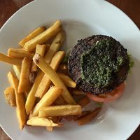 Umami Burger without the bun and mayo  at Riptide Pub in Campbell River