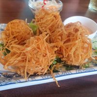 Melty cheeze balls at Lotus Plant Based Kitchen in Manchester