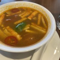 Tom yum soup   at Lotus Plant Based Kitchen in Manchester