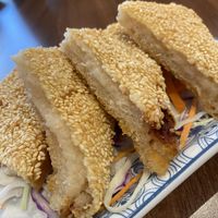 ‘Prawn’ toast  at Lotus Plant Based Kitchen in Manchester