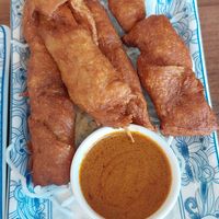 Laksa skewers at Lotus Plant Based Kitchen in Manchester