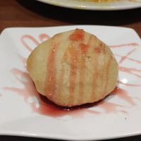 Fried ice cream. Raspberry flavor at Lotus Plant Based Kitchen in Manchester