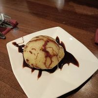 Deep fried chocolate ice cream at Lotus Plant Based Kitchen in Manchester