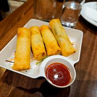 Spring rolls at Lotus Plant Based Kitchen in Manchester
