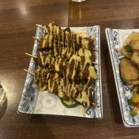 Seitan skewers  at Lotus Plant Based Kitchen in Manchester